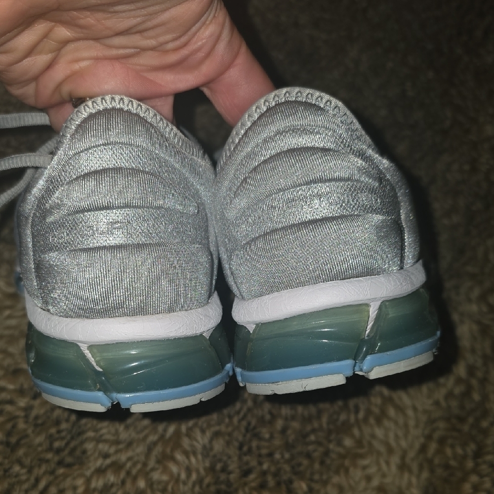 Asics Silver and Blue Athletic Shoes - Picture 3 of 9